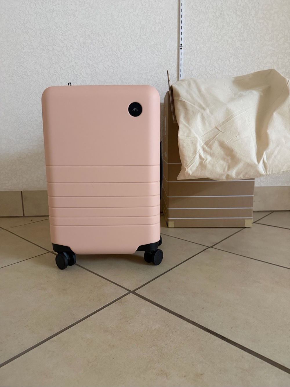 BNIB Rose Quartz Monos Carry On